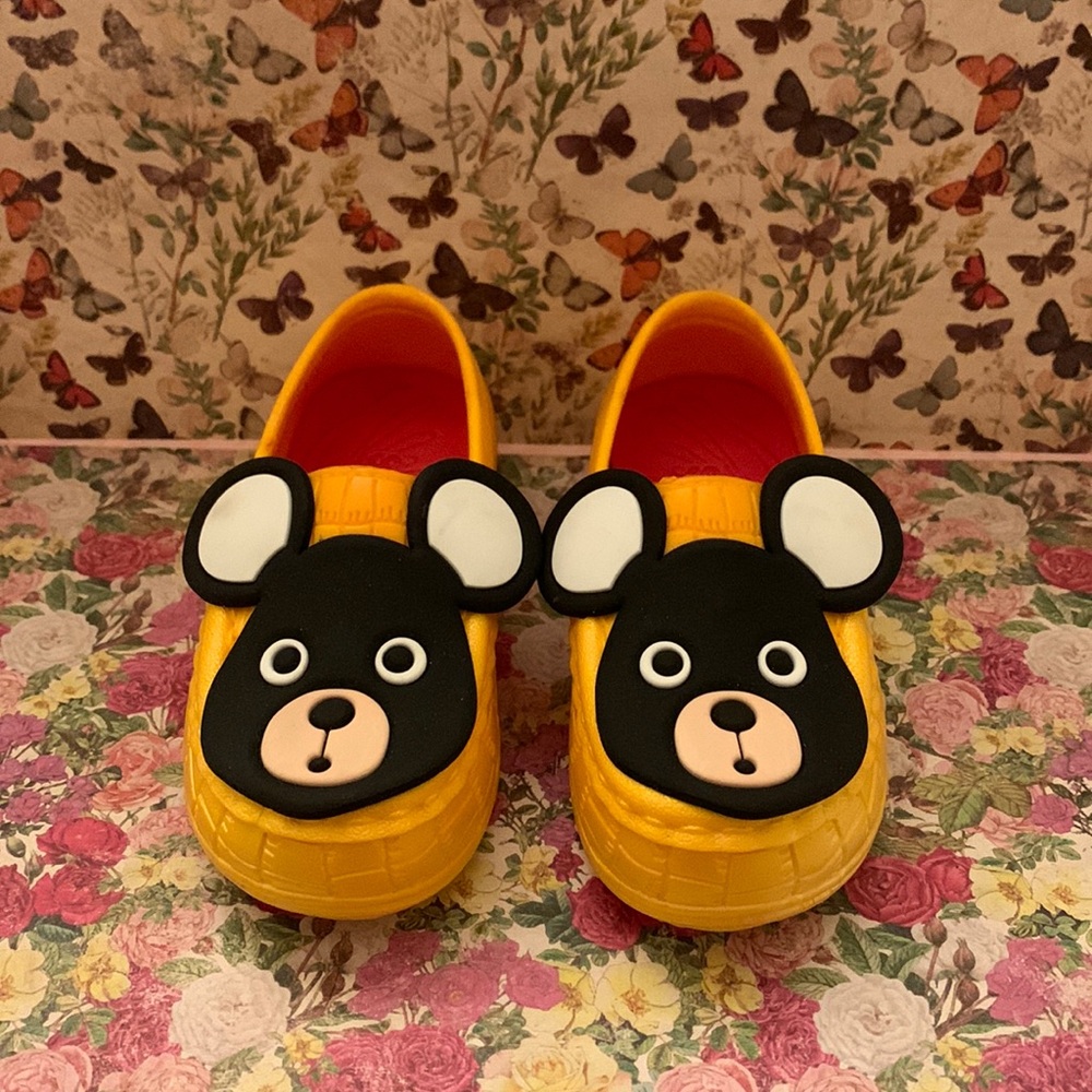 Cute bear baby shoes size 7 shoes yellow bear shoes waterproof